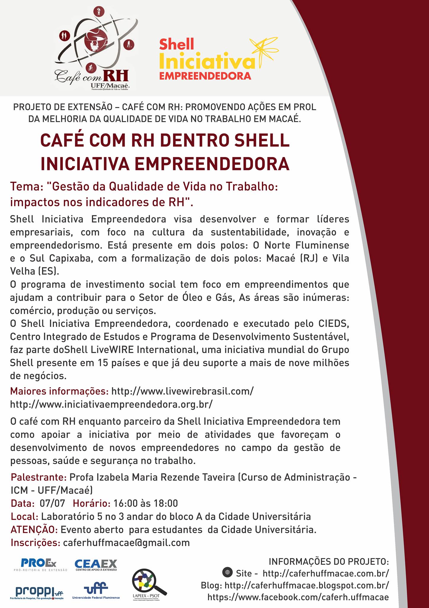 07/07/2016 – Café com RH Dentro da Shell – Iniciativa Empreendedora