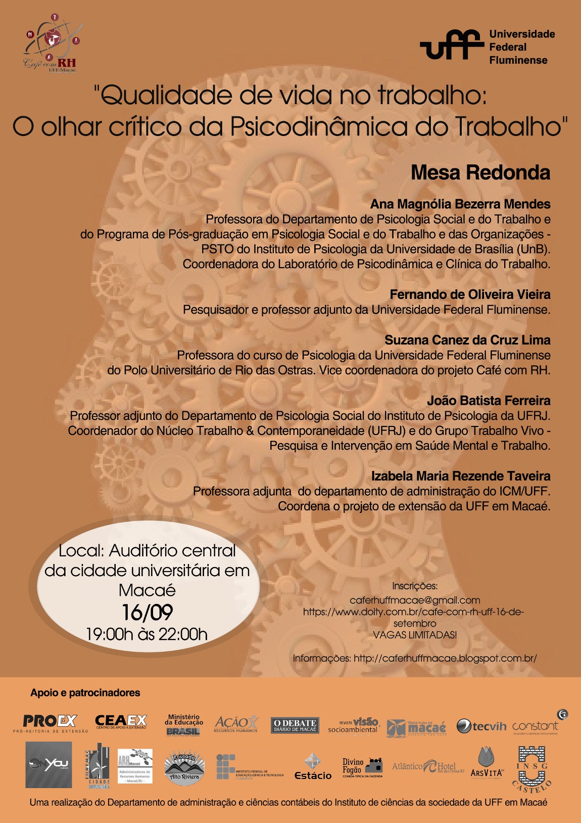 16/09/2014 – Fórum de Discussão em Niterói: Coletivos de trabalho e práticas organizacionais sobe olhar da psicodinâmica e clinica do trabalho